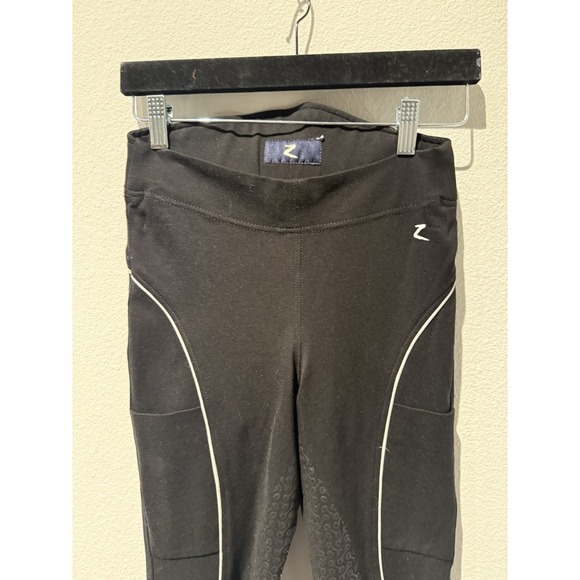 Horze Ladies Grand Prix Silicone Full Seat Breeches US Size 24- Black‎ & White - Picture 5 of 9